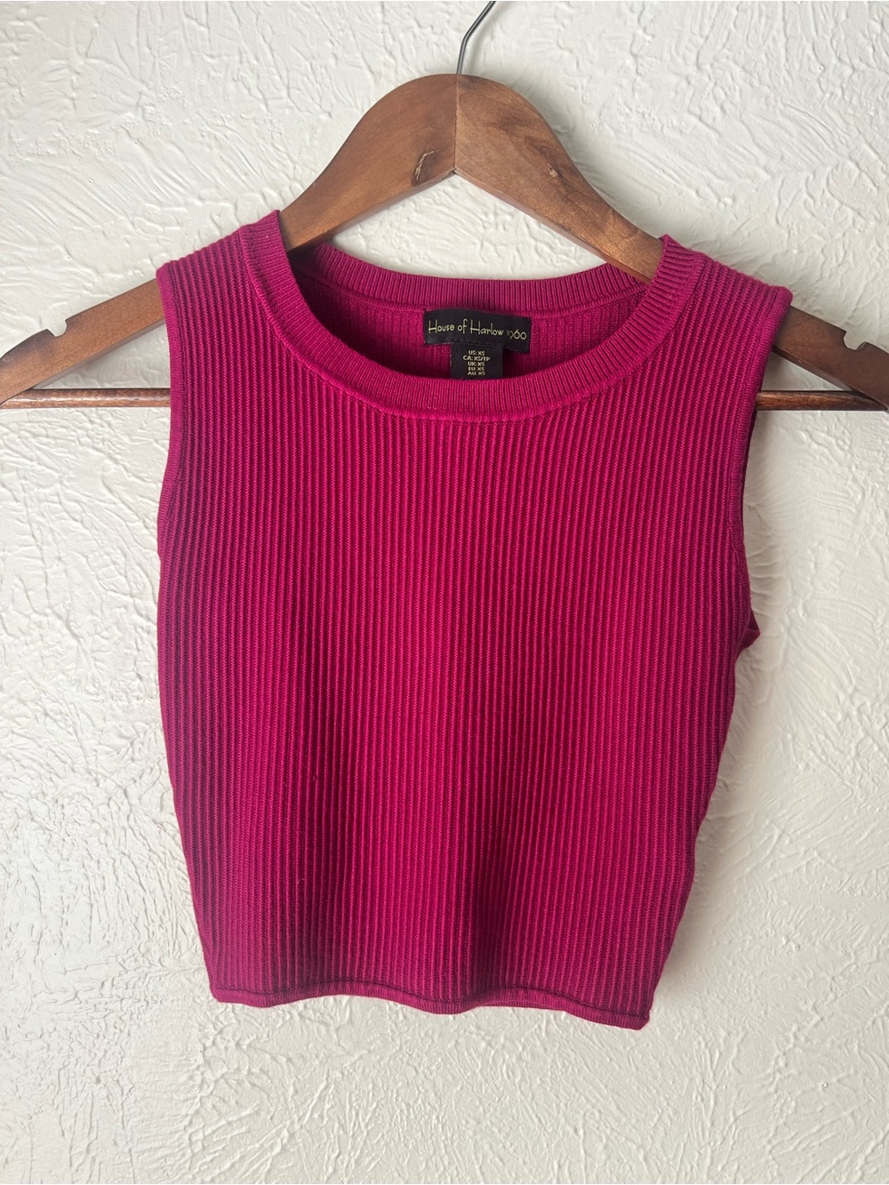 House of Harlow Luxe Essentials Magenta Sleeveless Crop Top Size XS